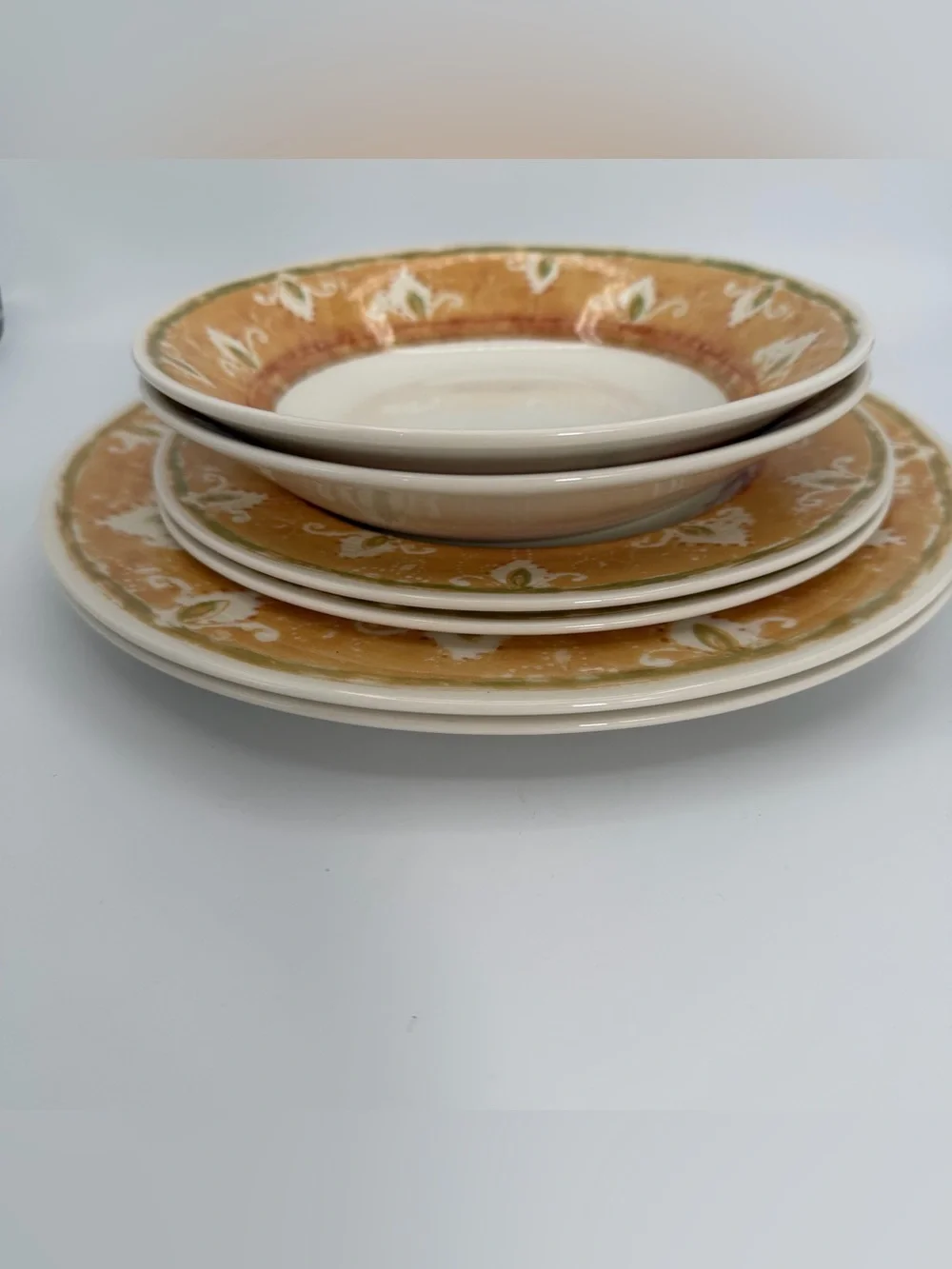 Pier 1 Moroccan Earthenware Dinnerware Set for 2 England 6 Pc Plates Bowls